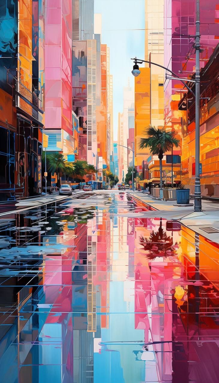 Rain-soaked Cyberpunk Street