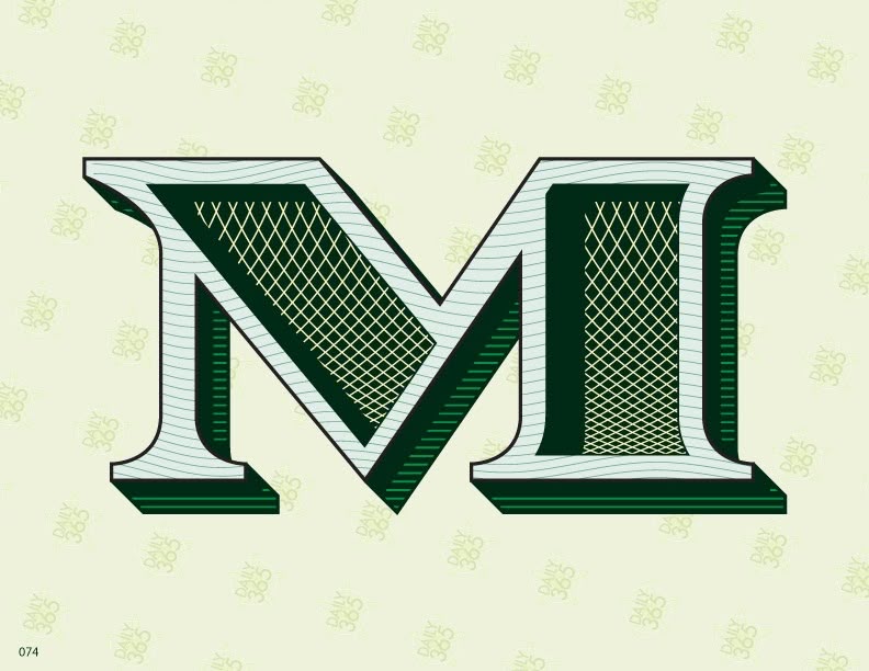 Green Mesh Letter M