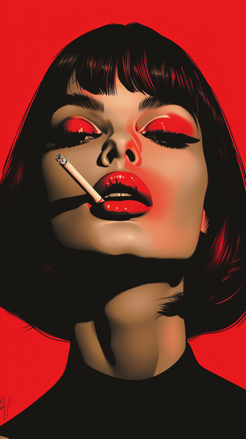 Red Lips and Cigarette