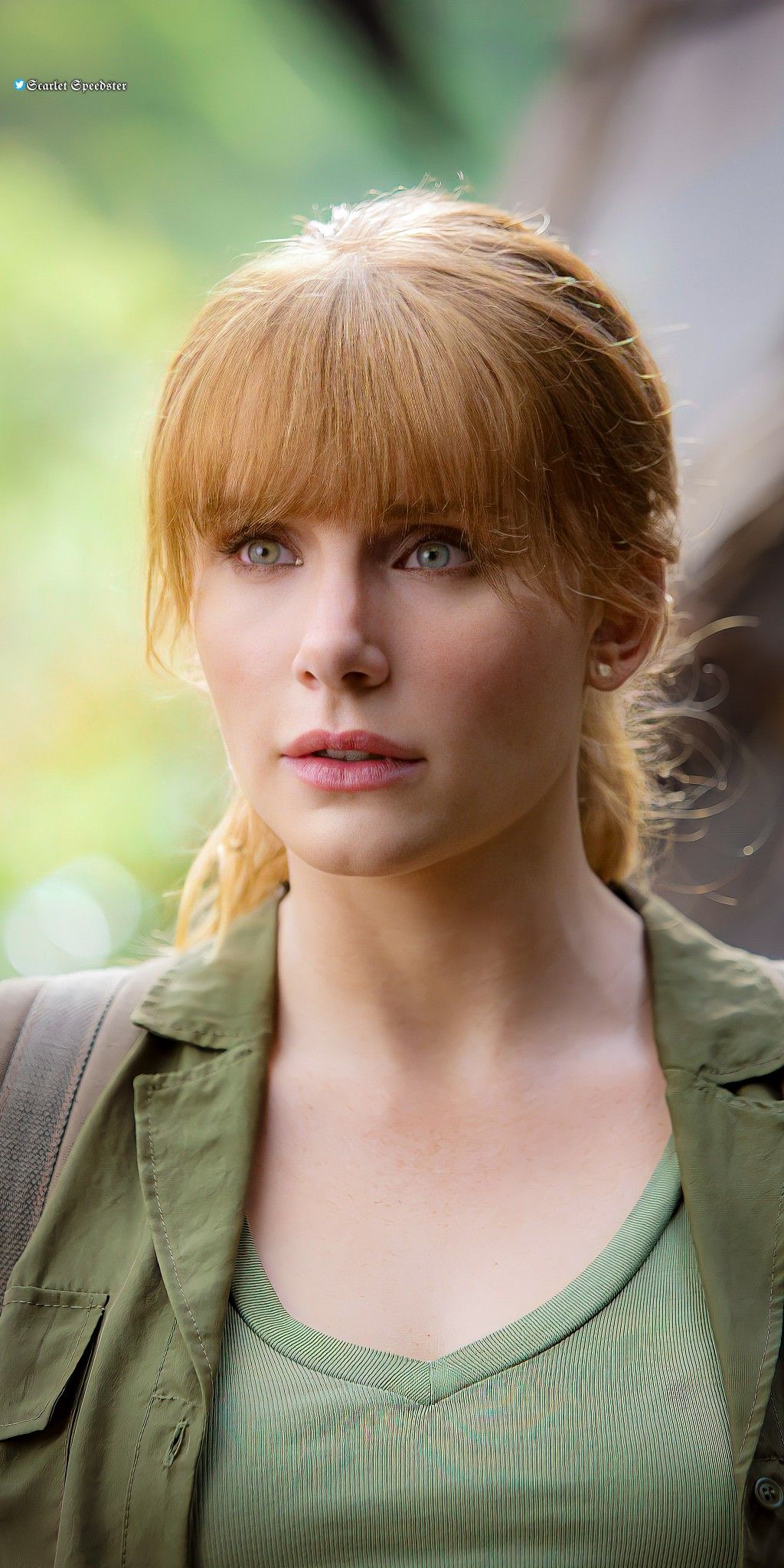Red-haired Woman in Military Green