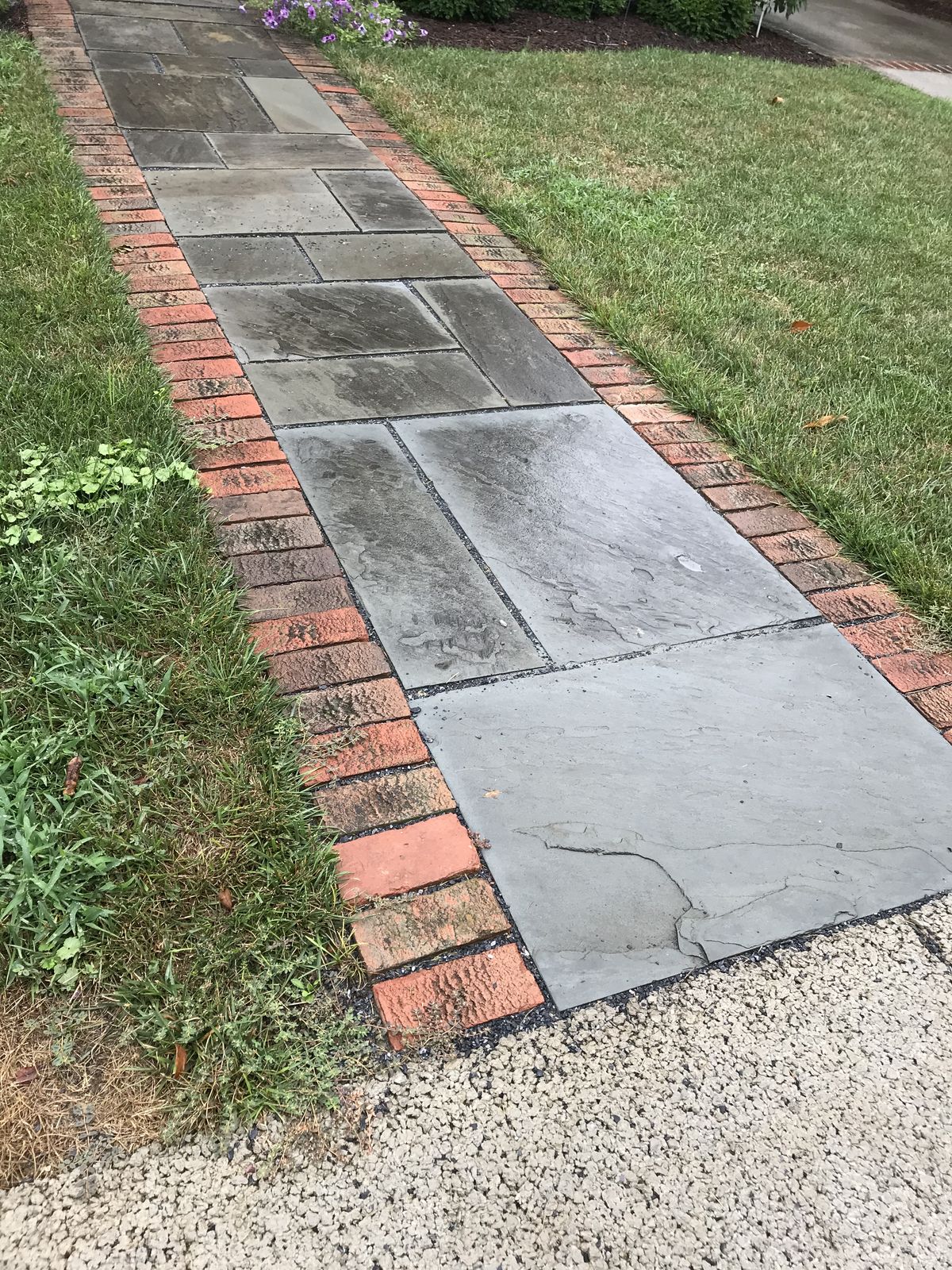 Concrete Pathway with Brick Edging