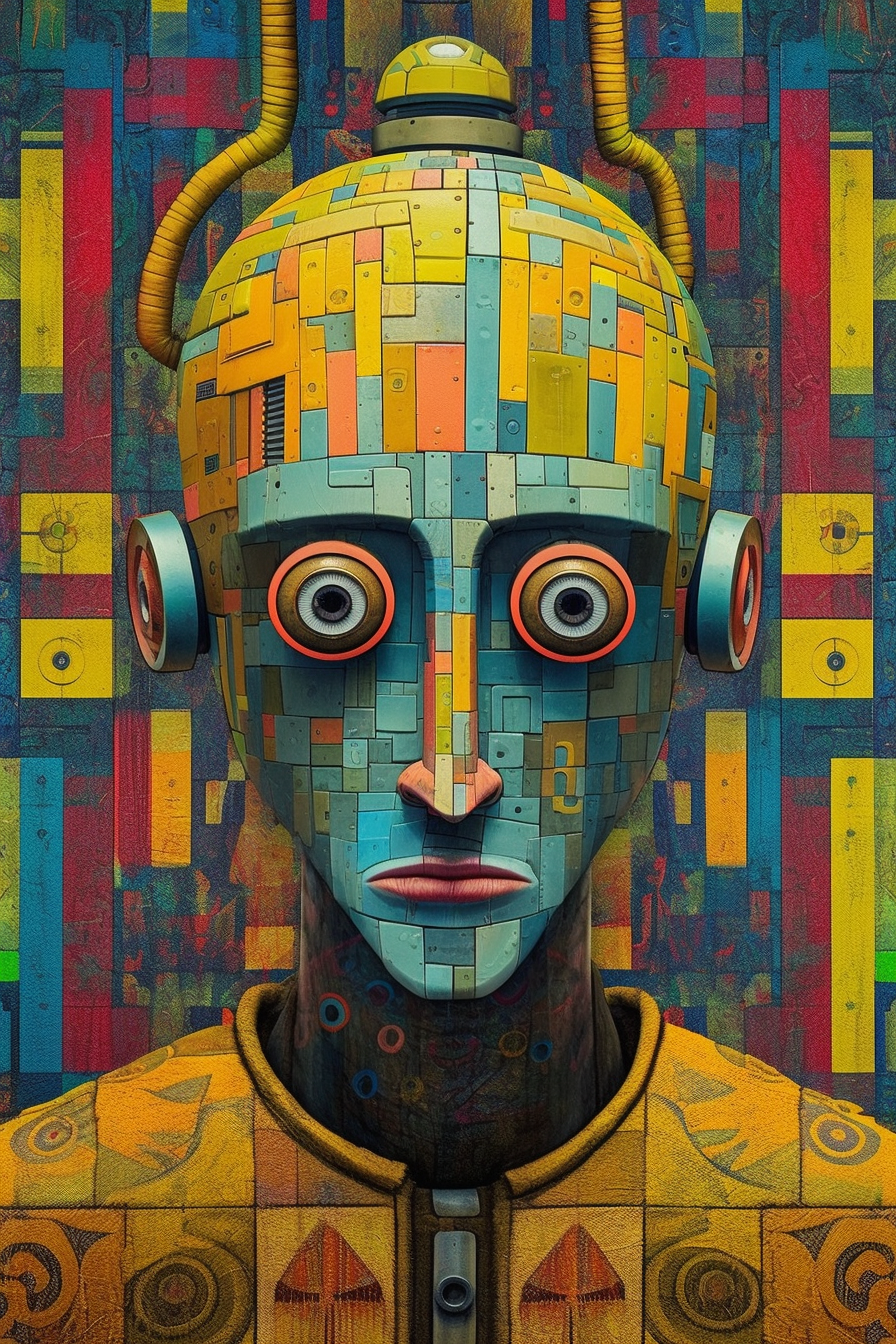 Colorful Robot Head