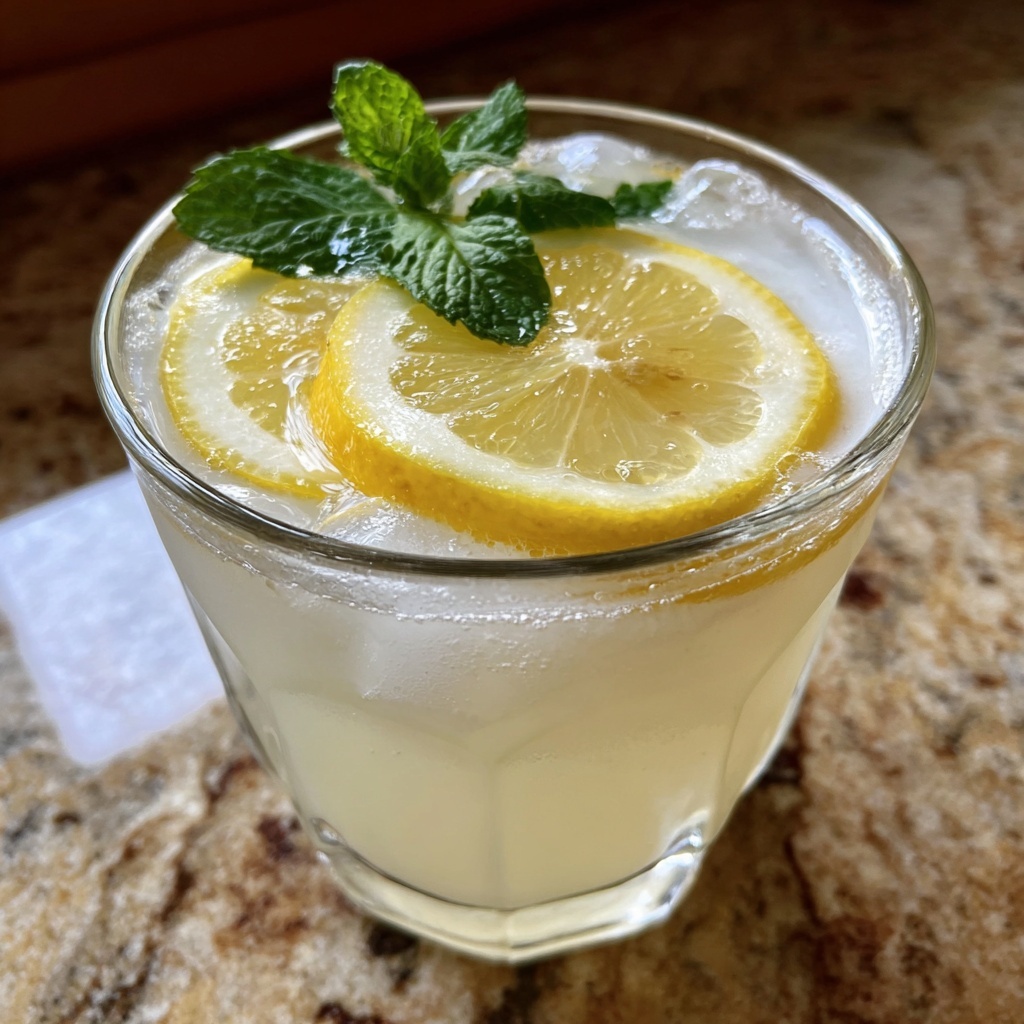 Lemonade with Mint Garnish