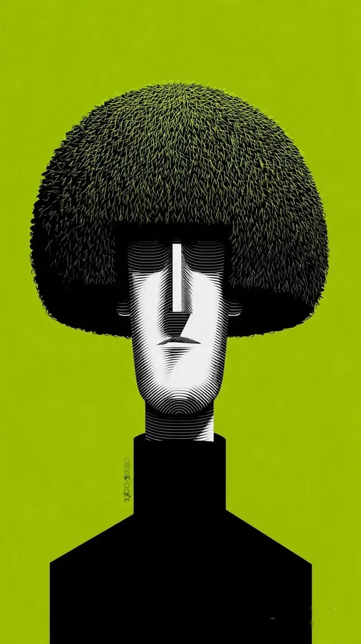 Abstract Portrait with Textured Hair