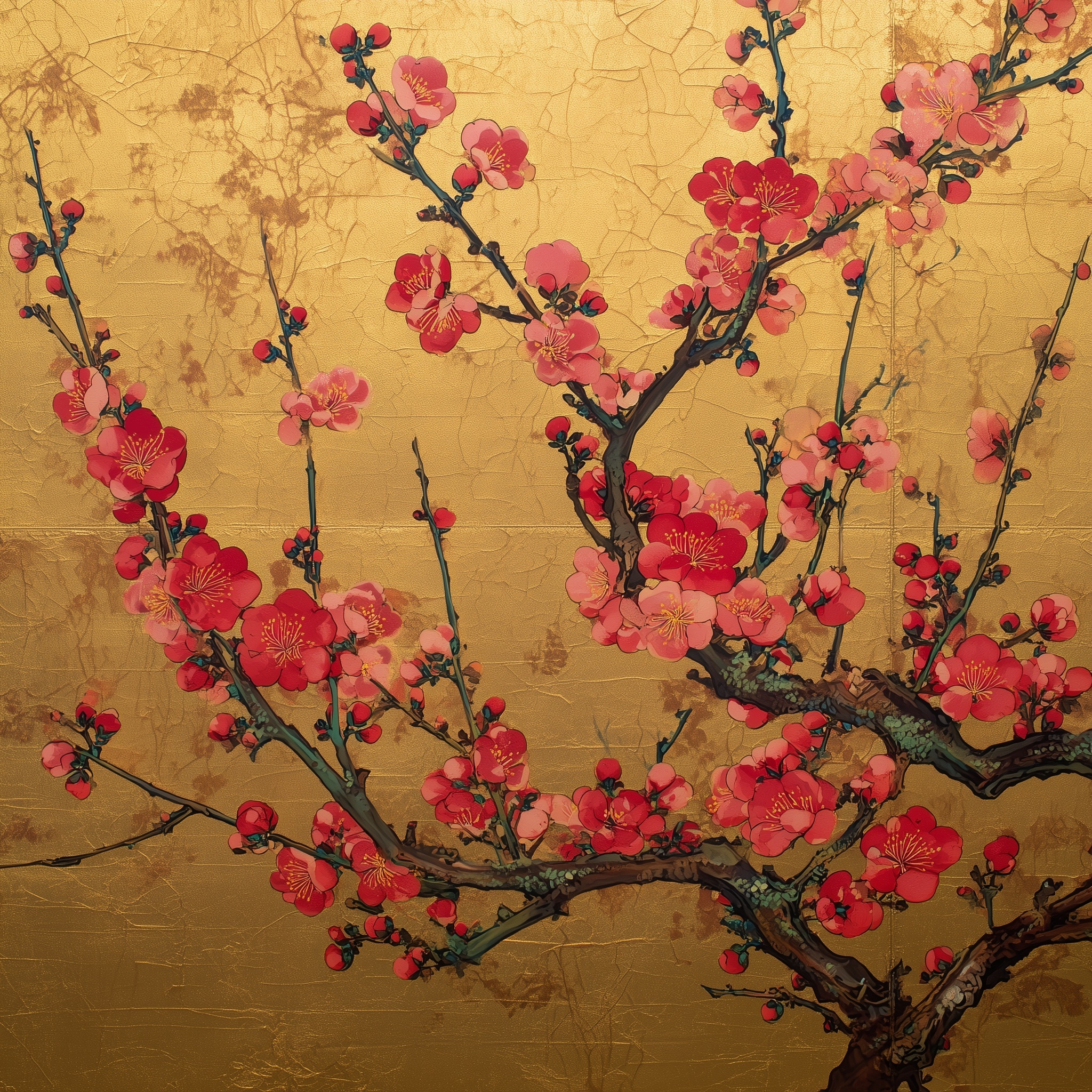 Cherry Blossoms on Gold