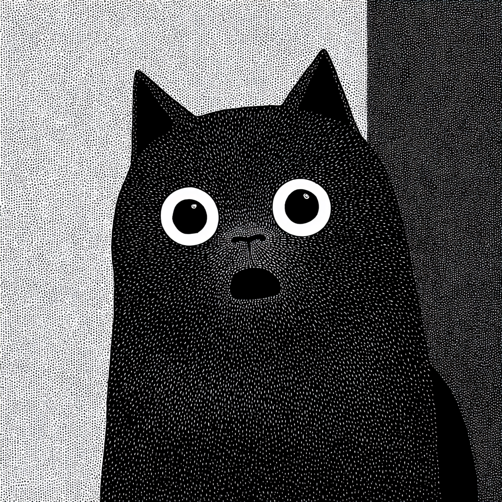 Surprised Black Cat