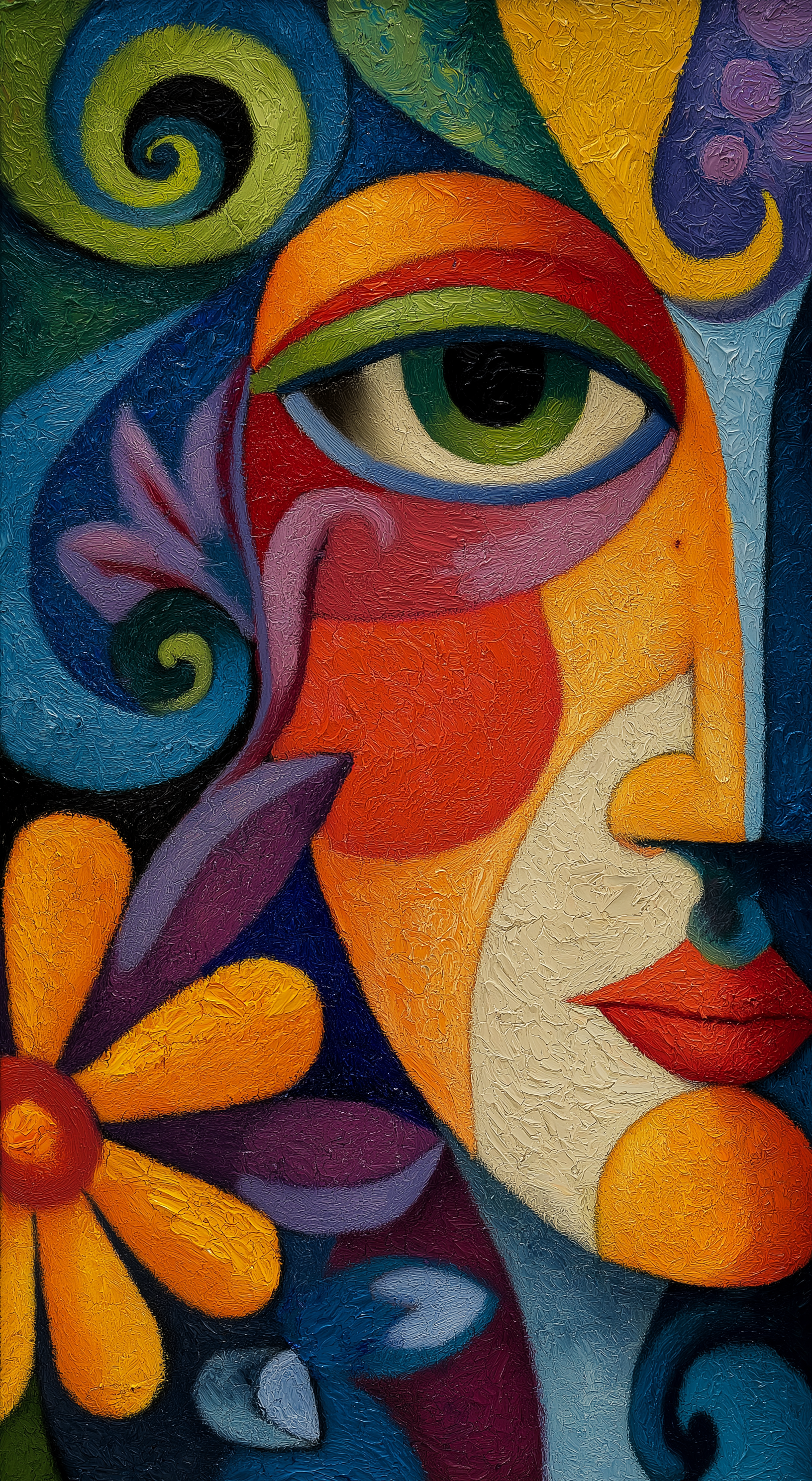 Abstract Portrait with Vibrant Colors