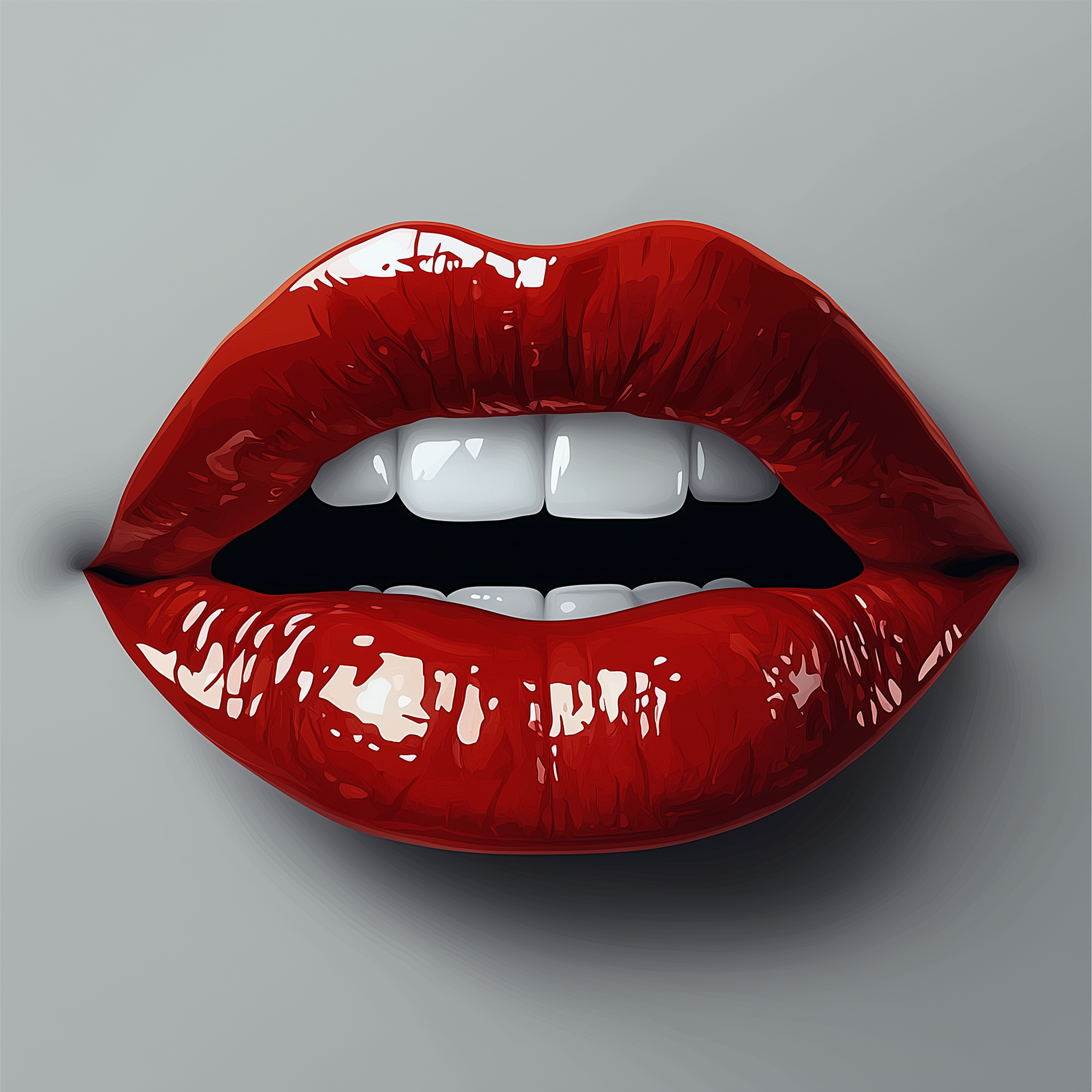 Glossy Red Lips