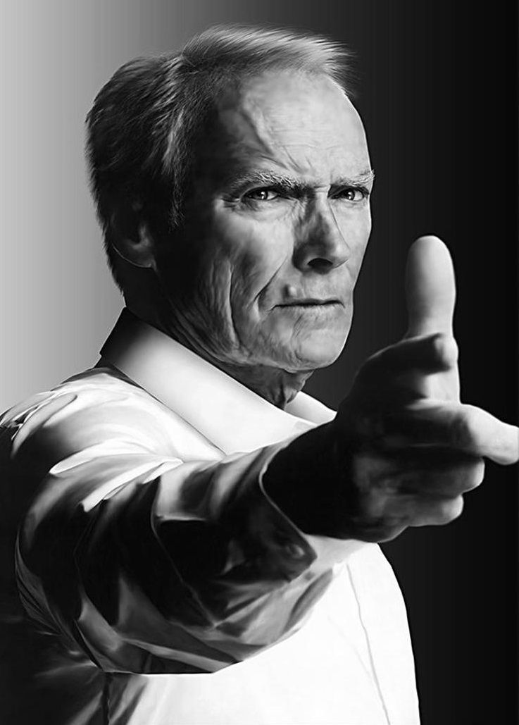 Clint Eastwood pointing