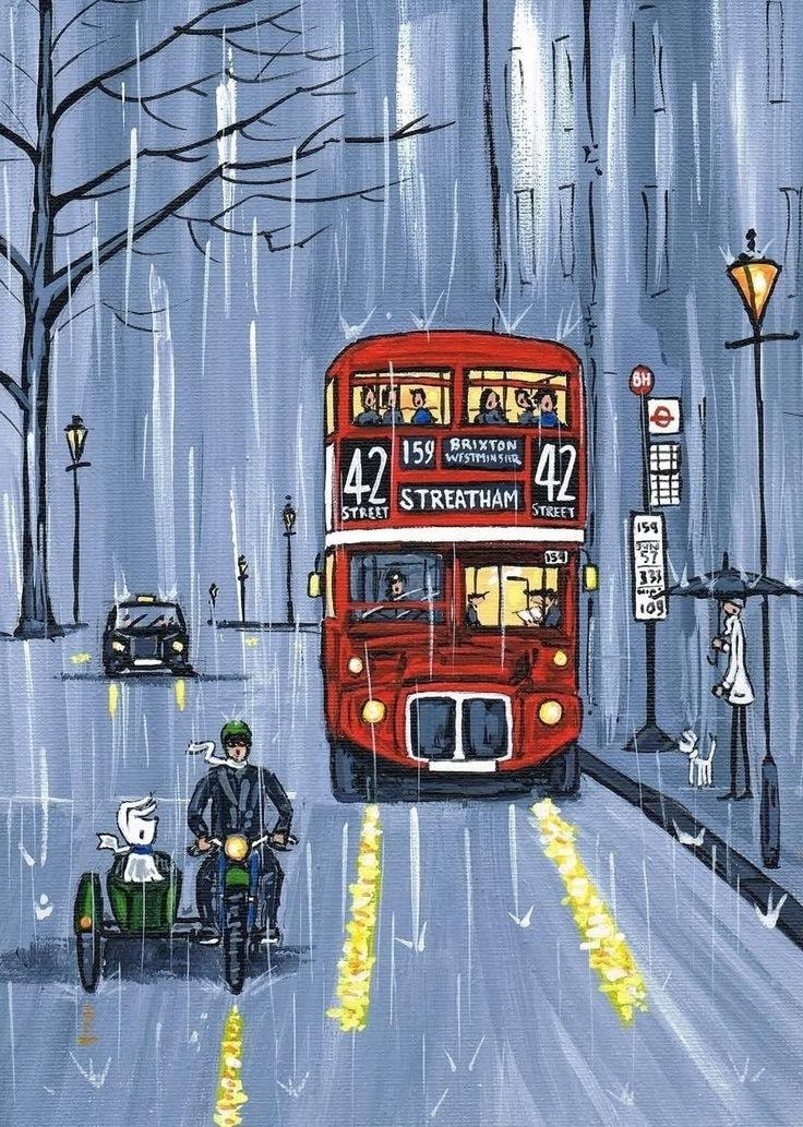 Rainy London Bus