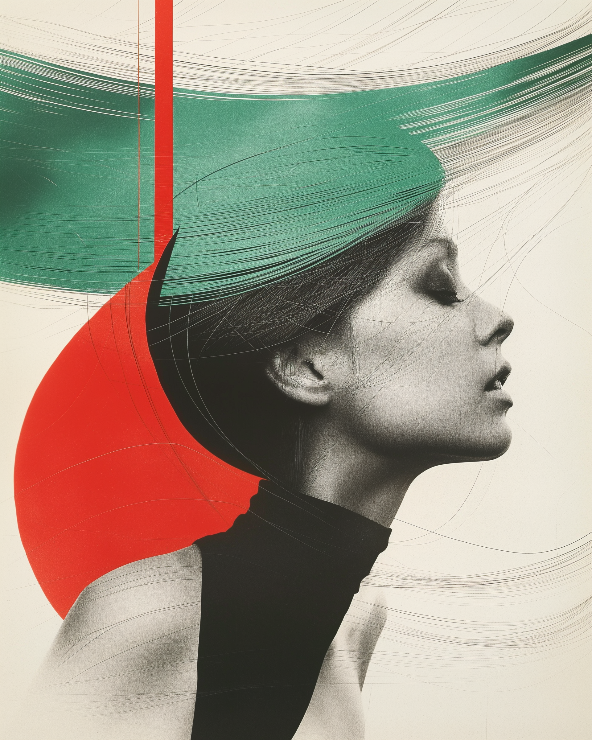 Abstract Portrait with Color Blocks
