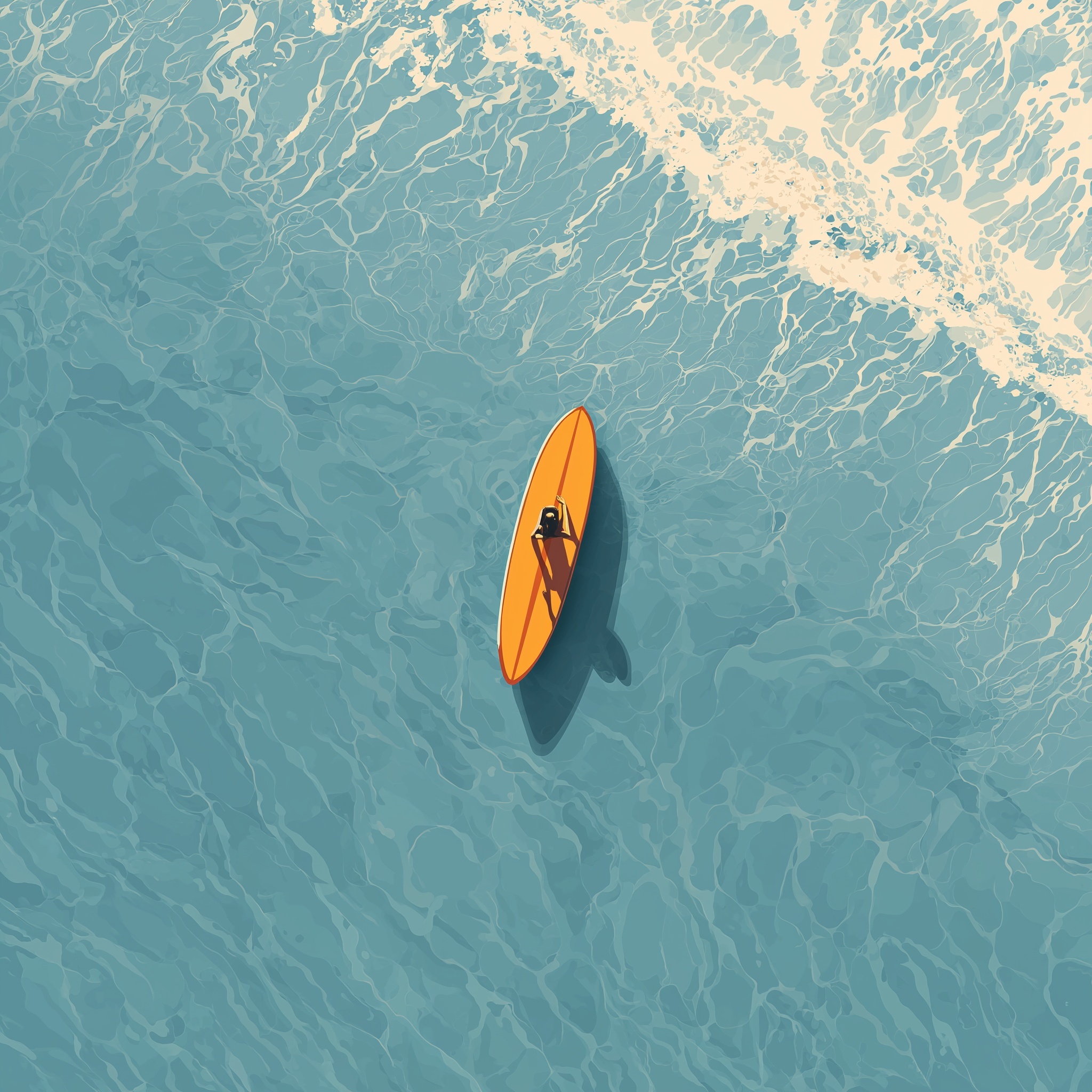 Surfer on Blue Ocean