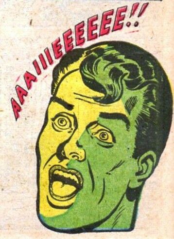 Scared Green Man