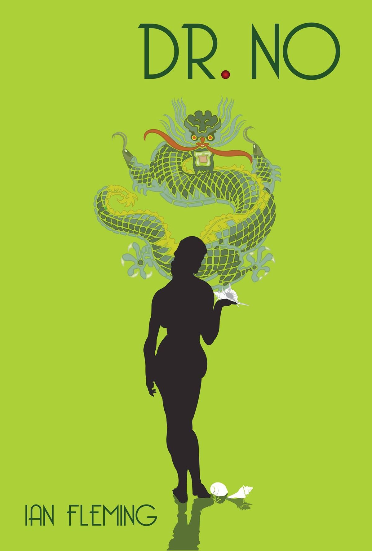 Silhouette of Woman with Dragon