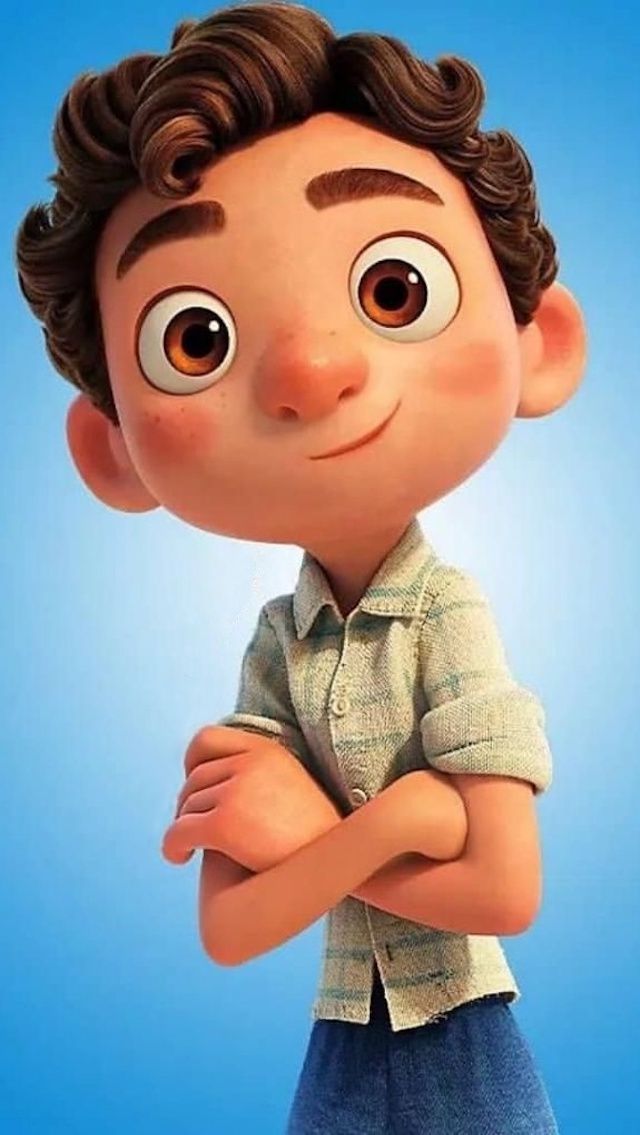 Cartoon Boy with Folded Arms