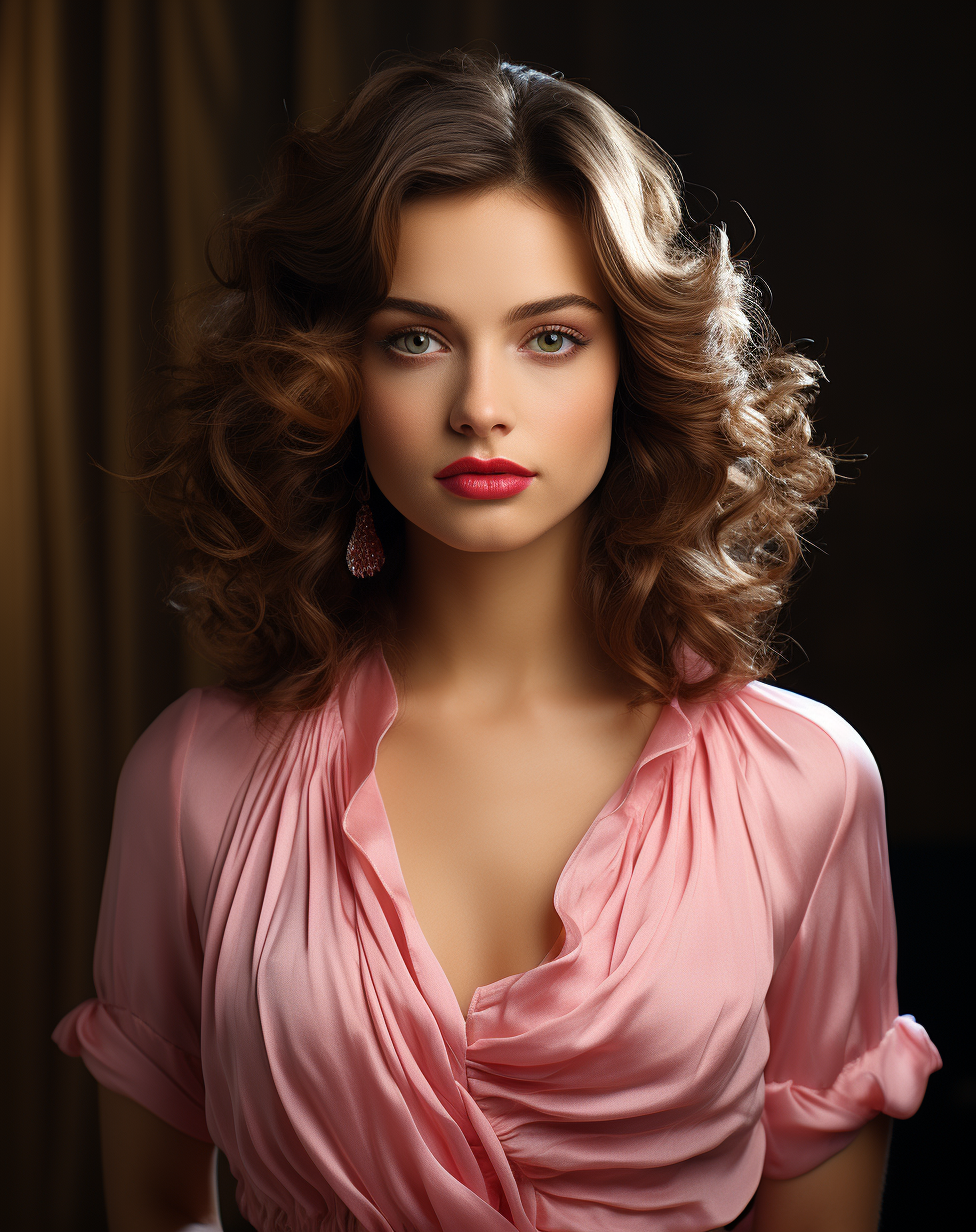 Elegant Woman in Pink Silk