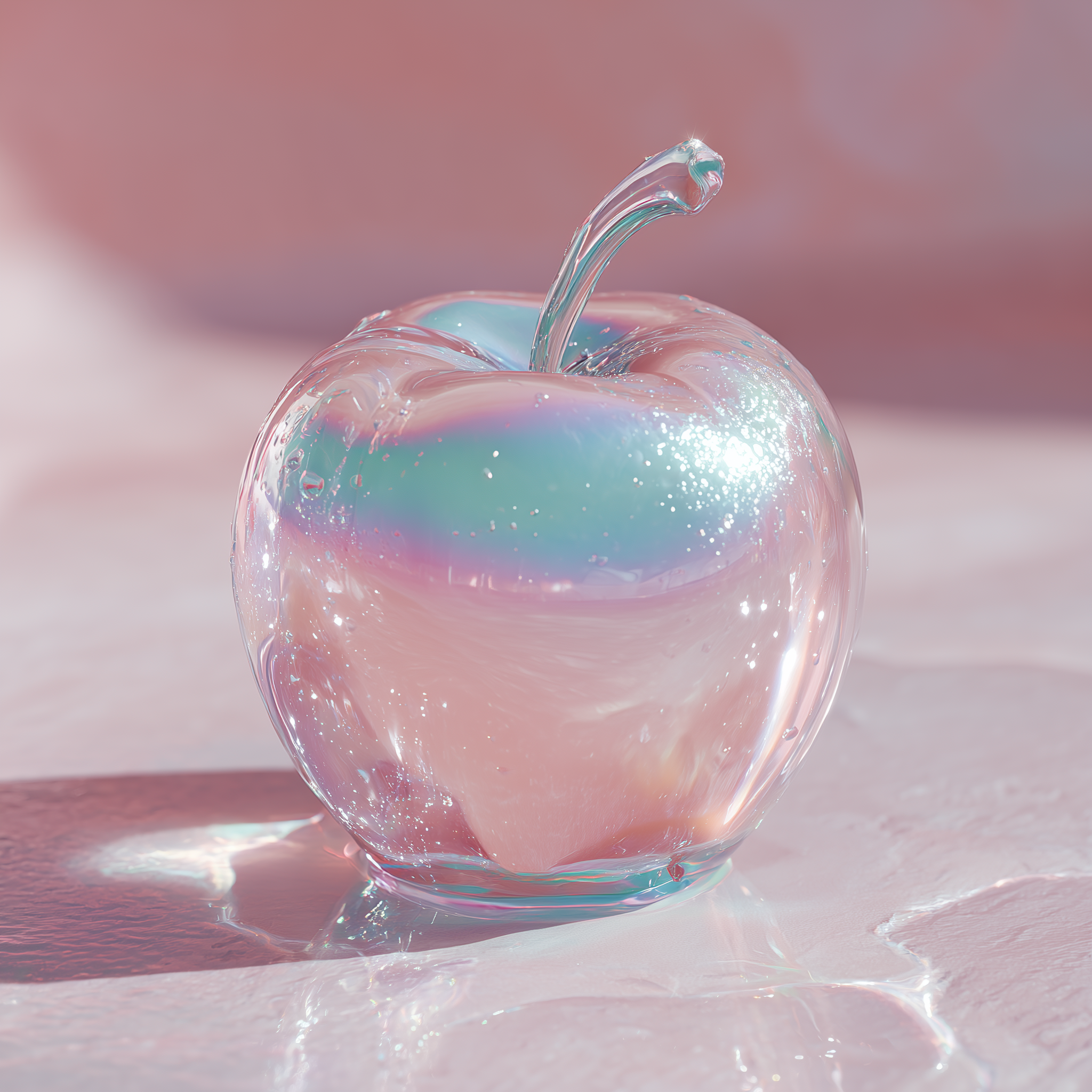 Glass Apple Reflecting Rainbow