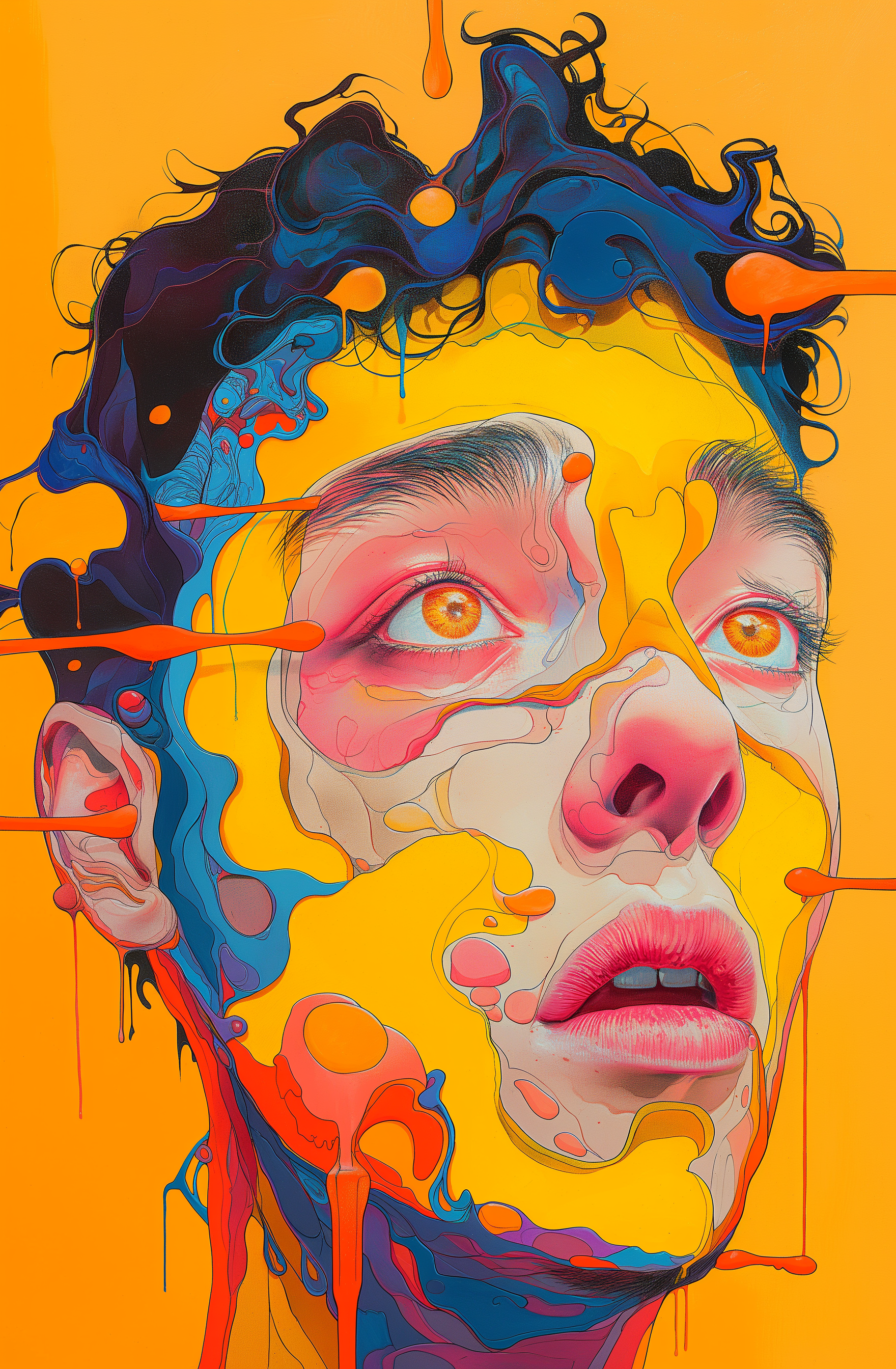 Abstract Expressionist Face