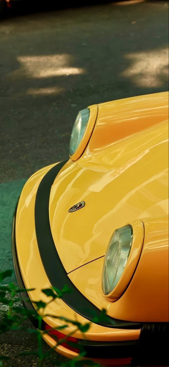 Yellow Sports Car Hood