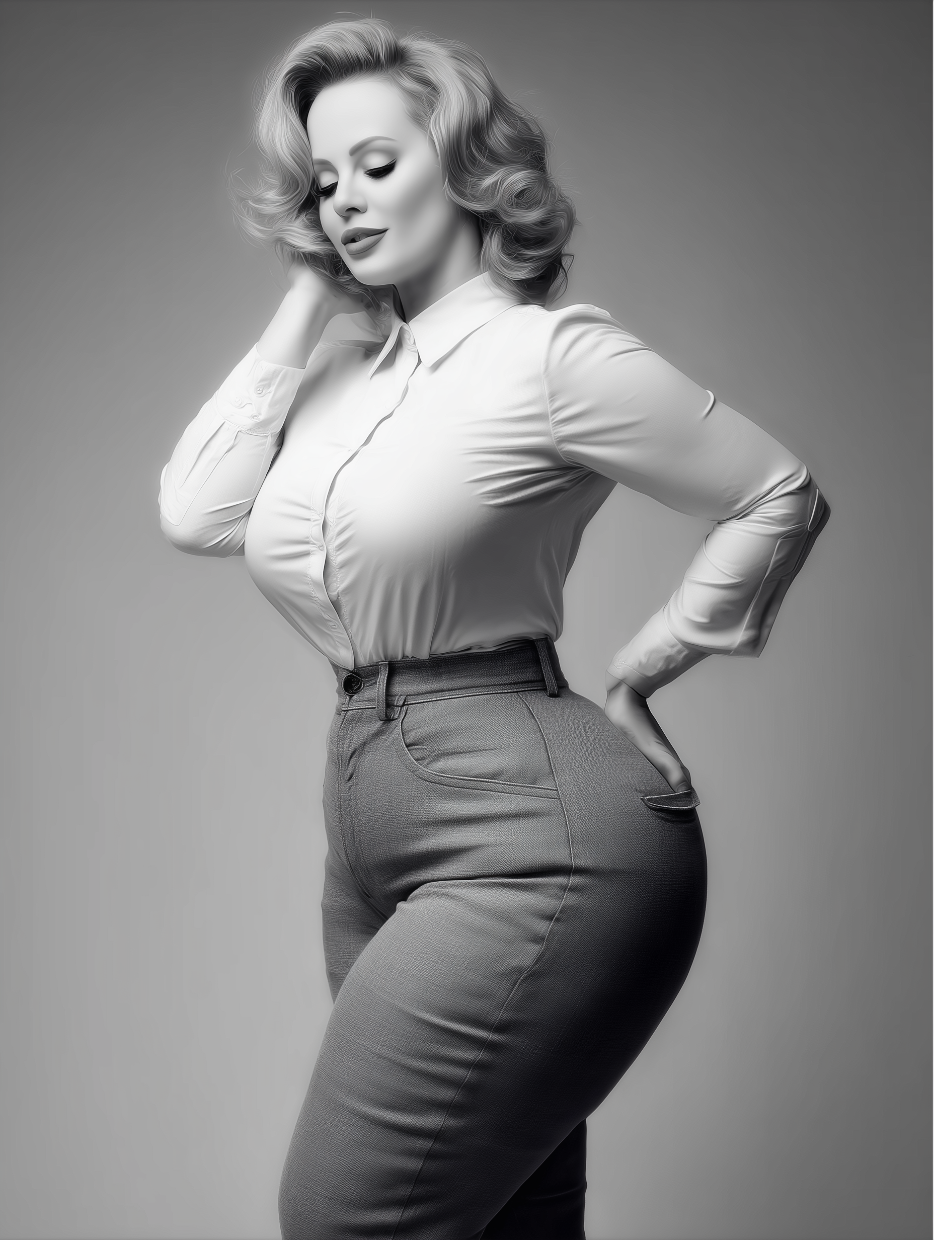 Vintage-Inspired Pin-Up Model