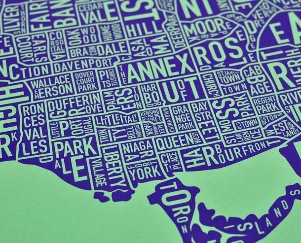 Toronto Neighborhood Typography Map