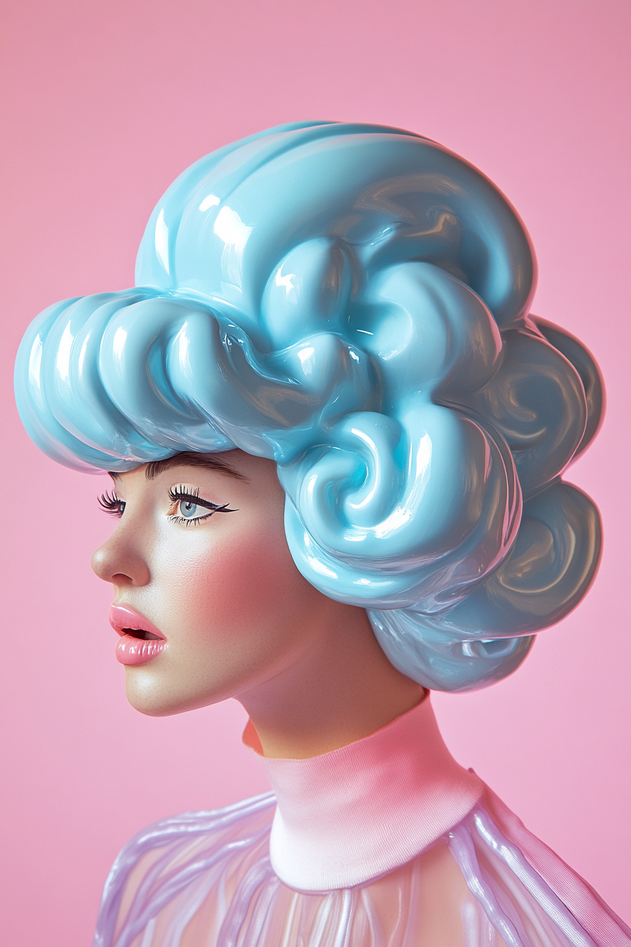 Giant Blue Balloon Hair