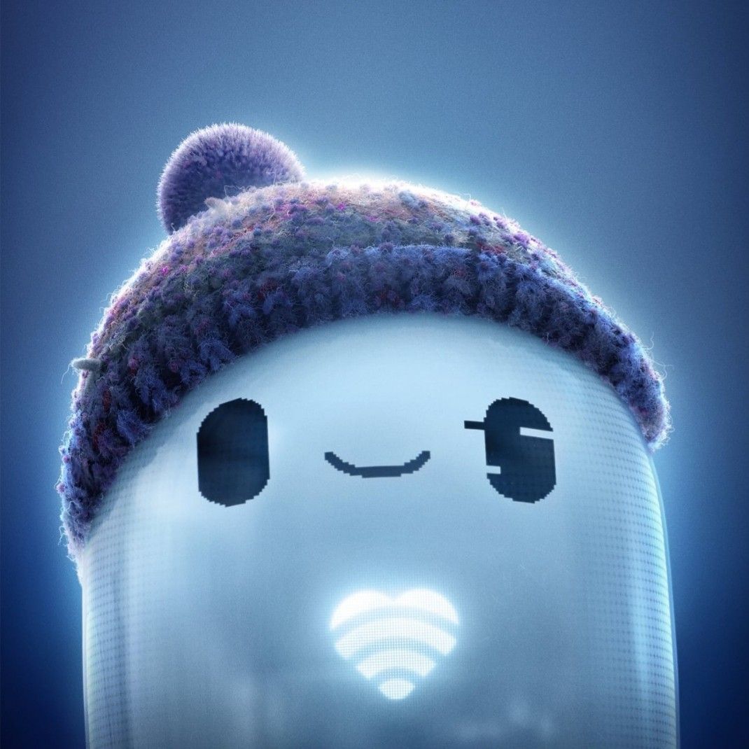 Ghostly Figure in Knitted Hat