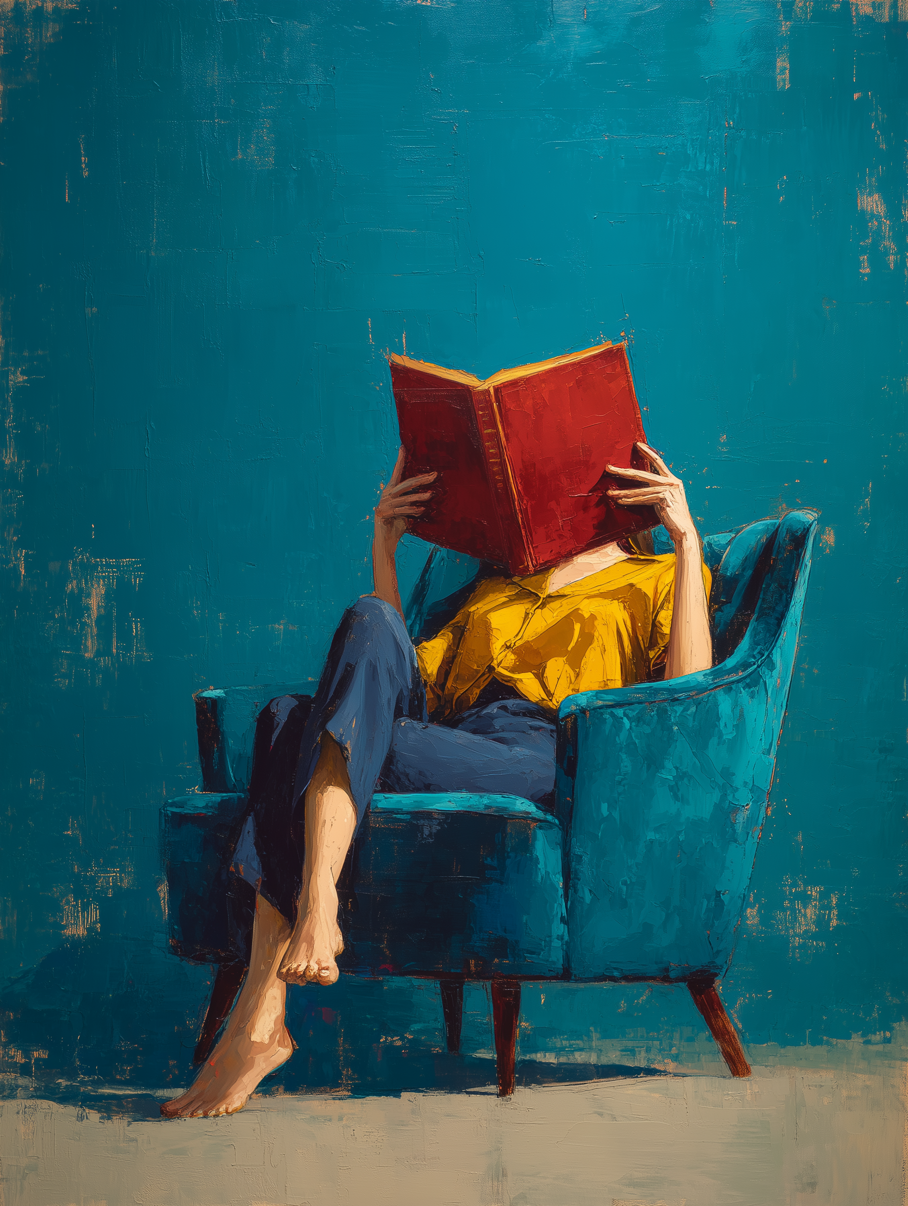 Person Reading Red Book