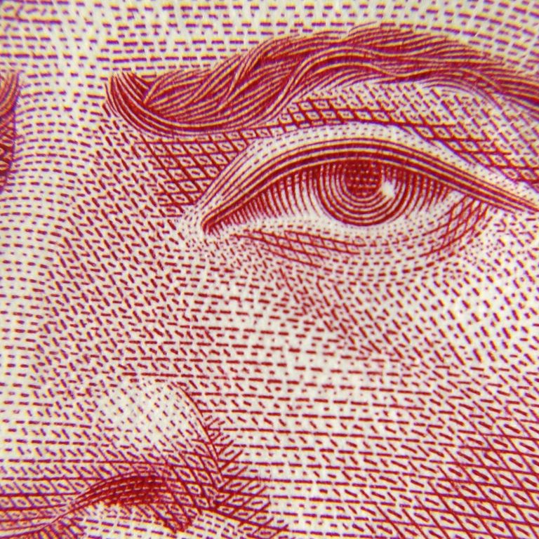 Close-up of a detailed red and white pattern