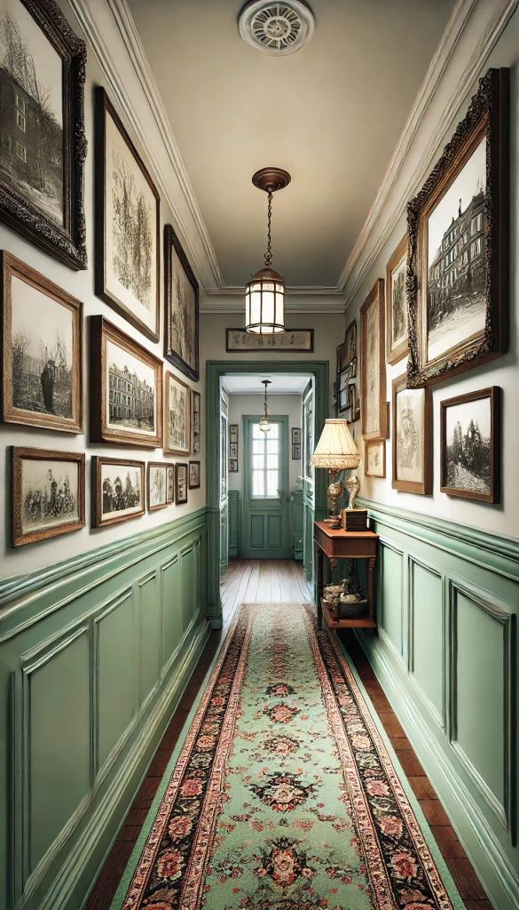 Elegant Hallway with Framed Artwork