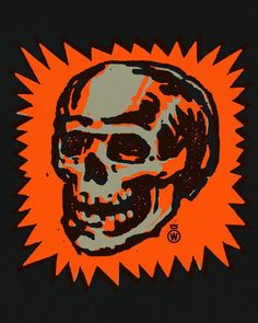 Skull with Orange Burst