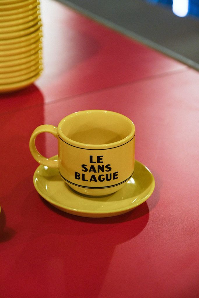 Yellow Cup with French Text