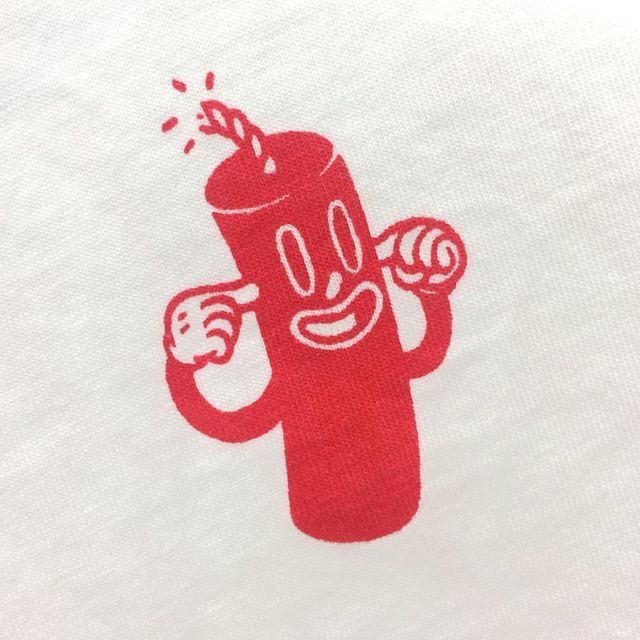Red Cartoon Character on White Background