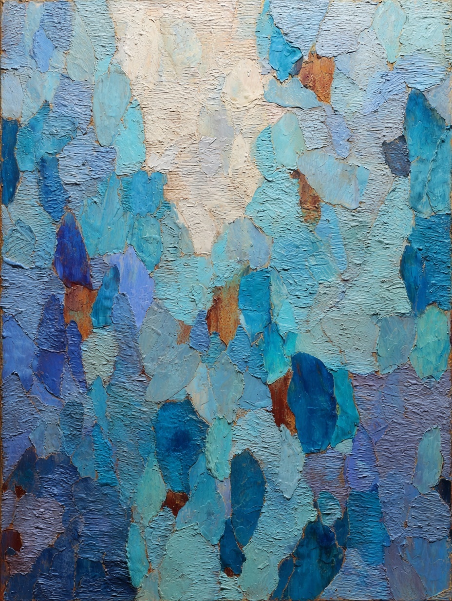 Abstract Blue Textured Painting