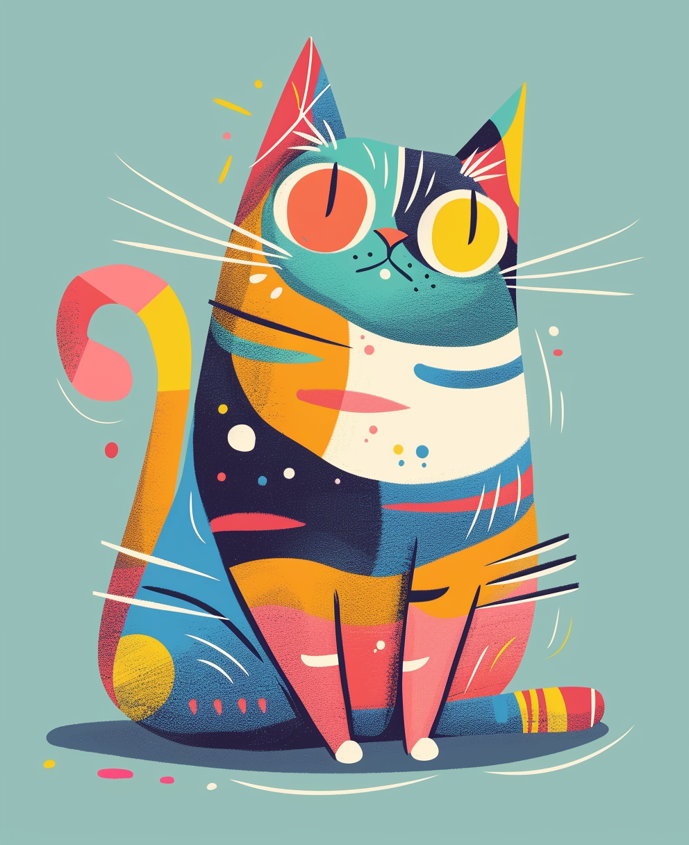 Colorful Striped Cat