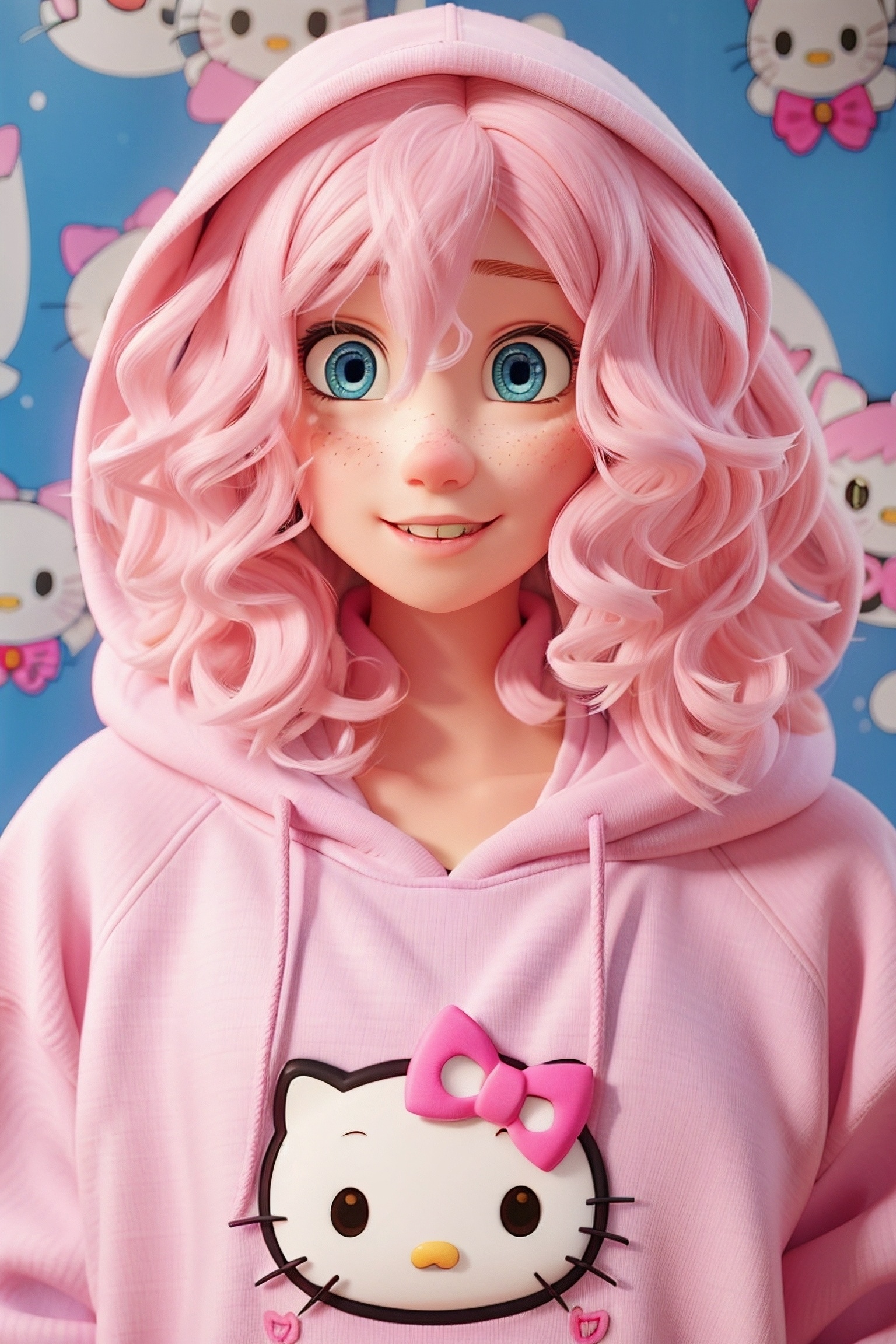 Pink Hoodie Hello Kitty