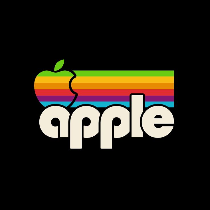 Apple Logo Retro Rainbow