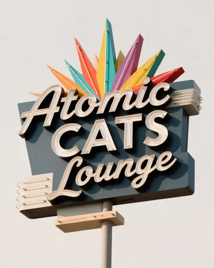 Atomic Cats Lounge Sign