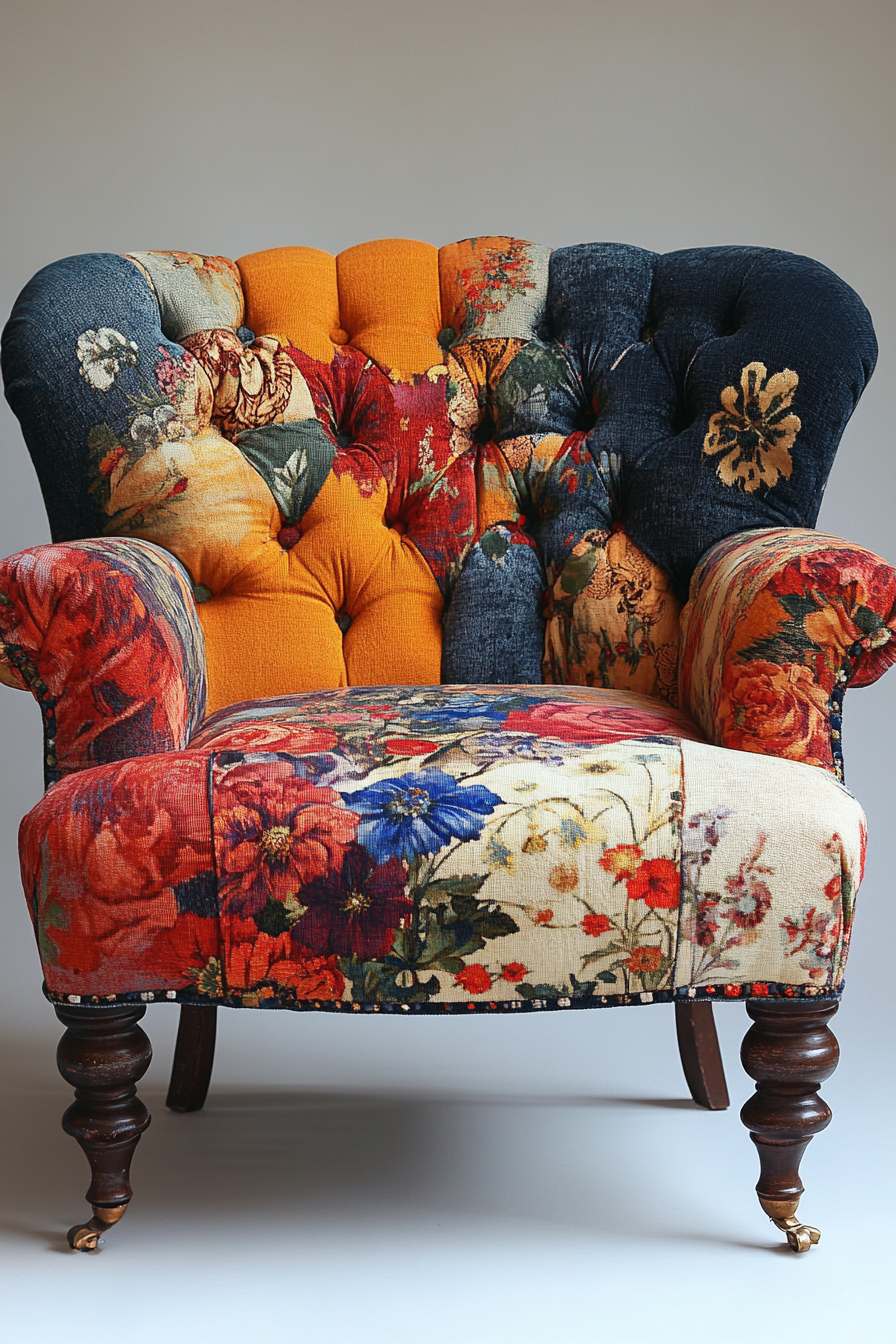 Vintage Floral Patchwork Armchair