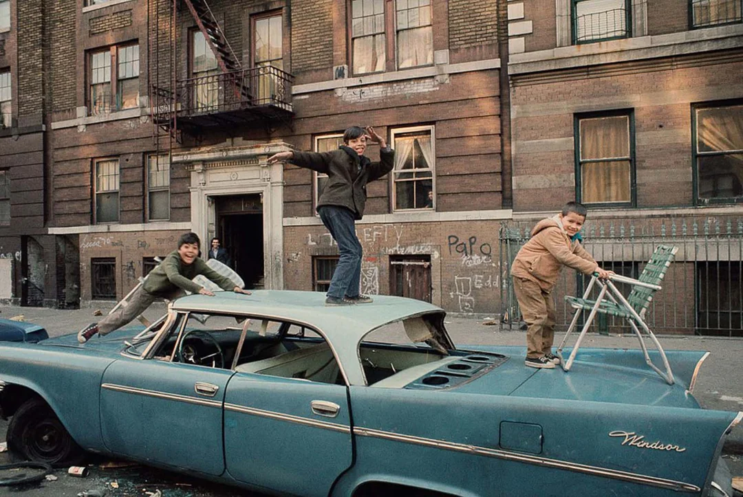 Boys on Car Roof