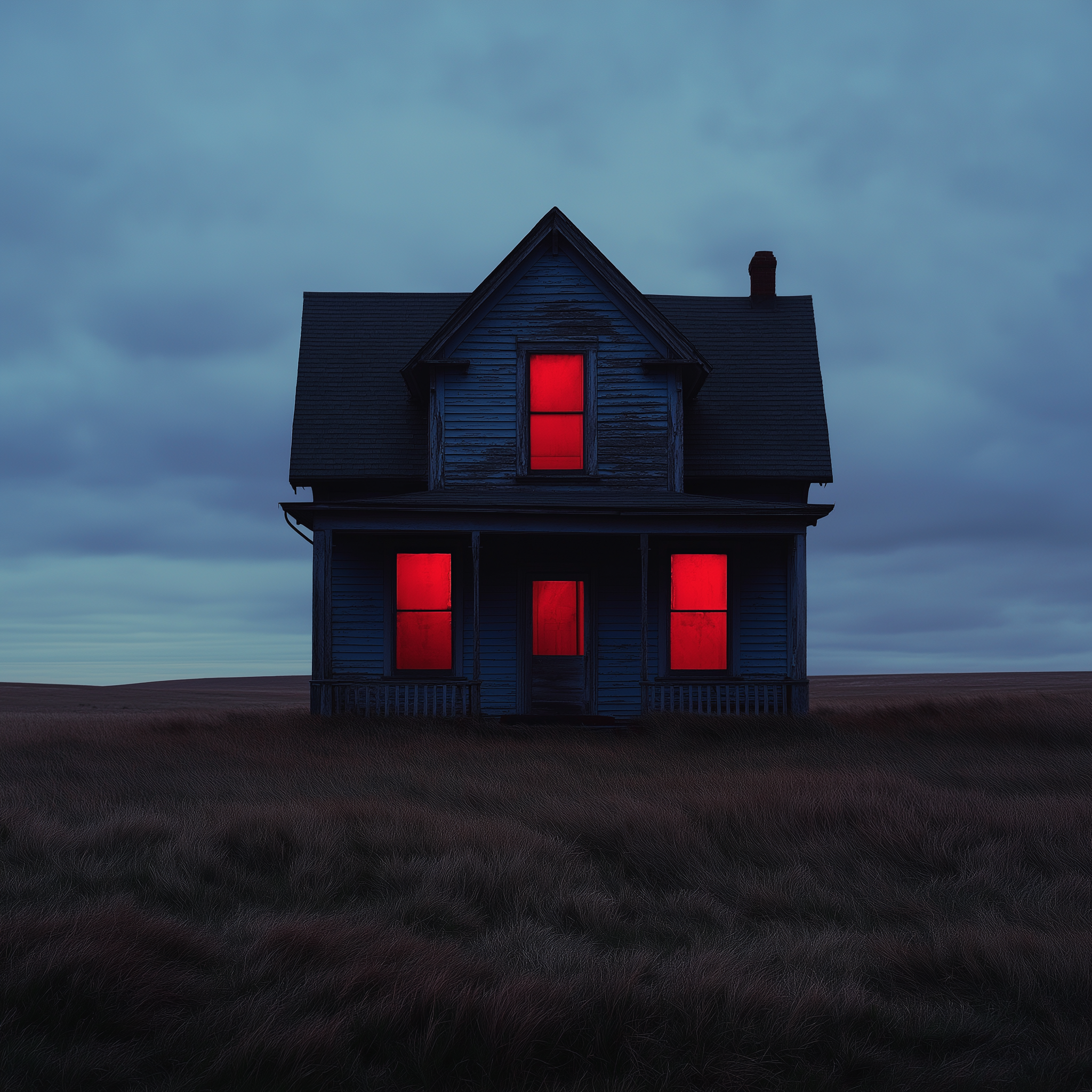Red Windows Haunting House