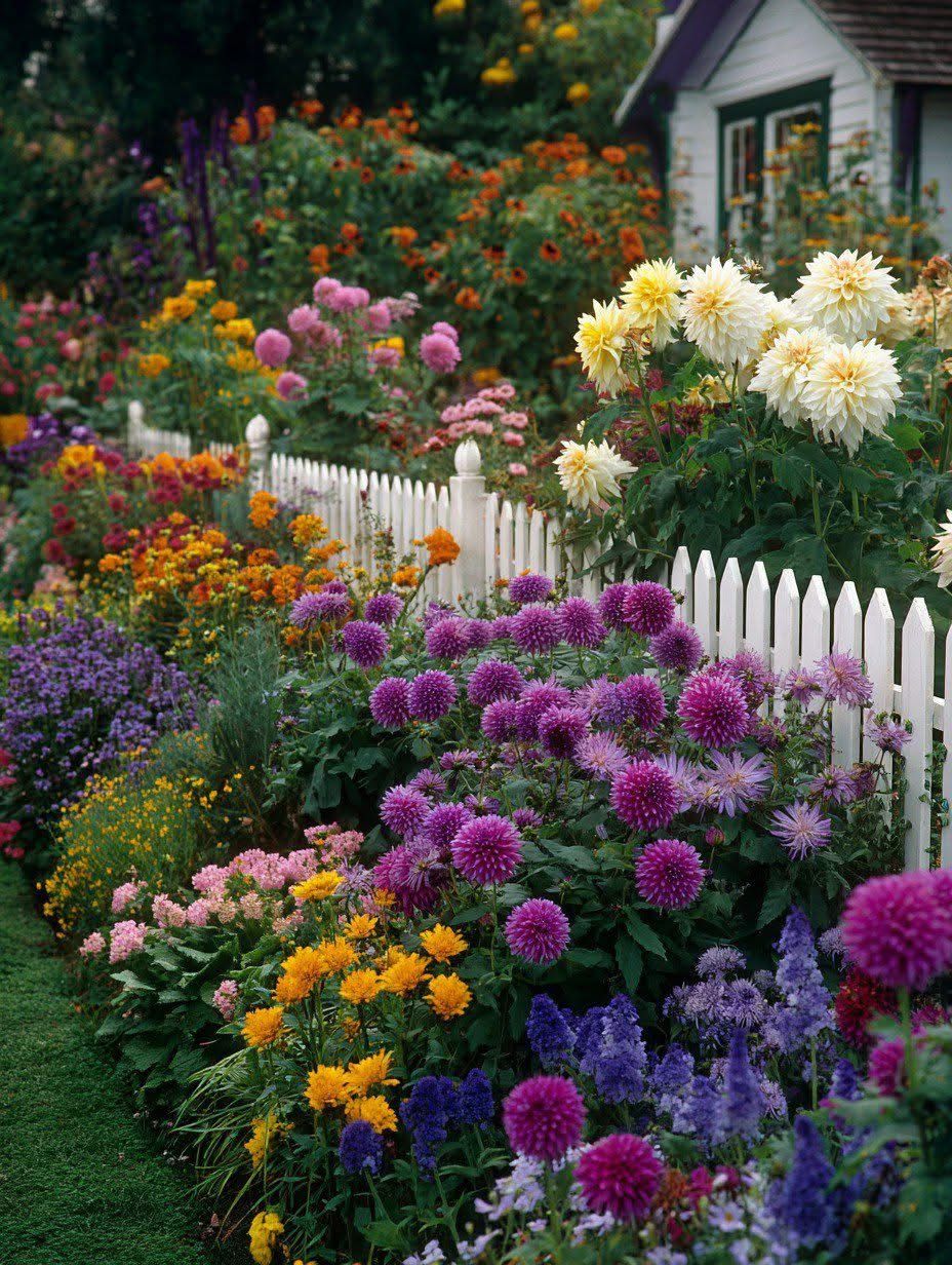 Colorful Dahlia Garden