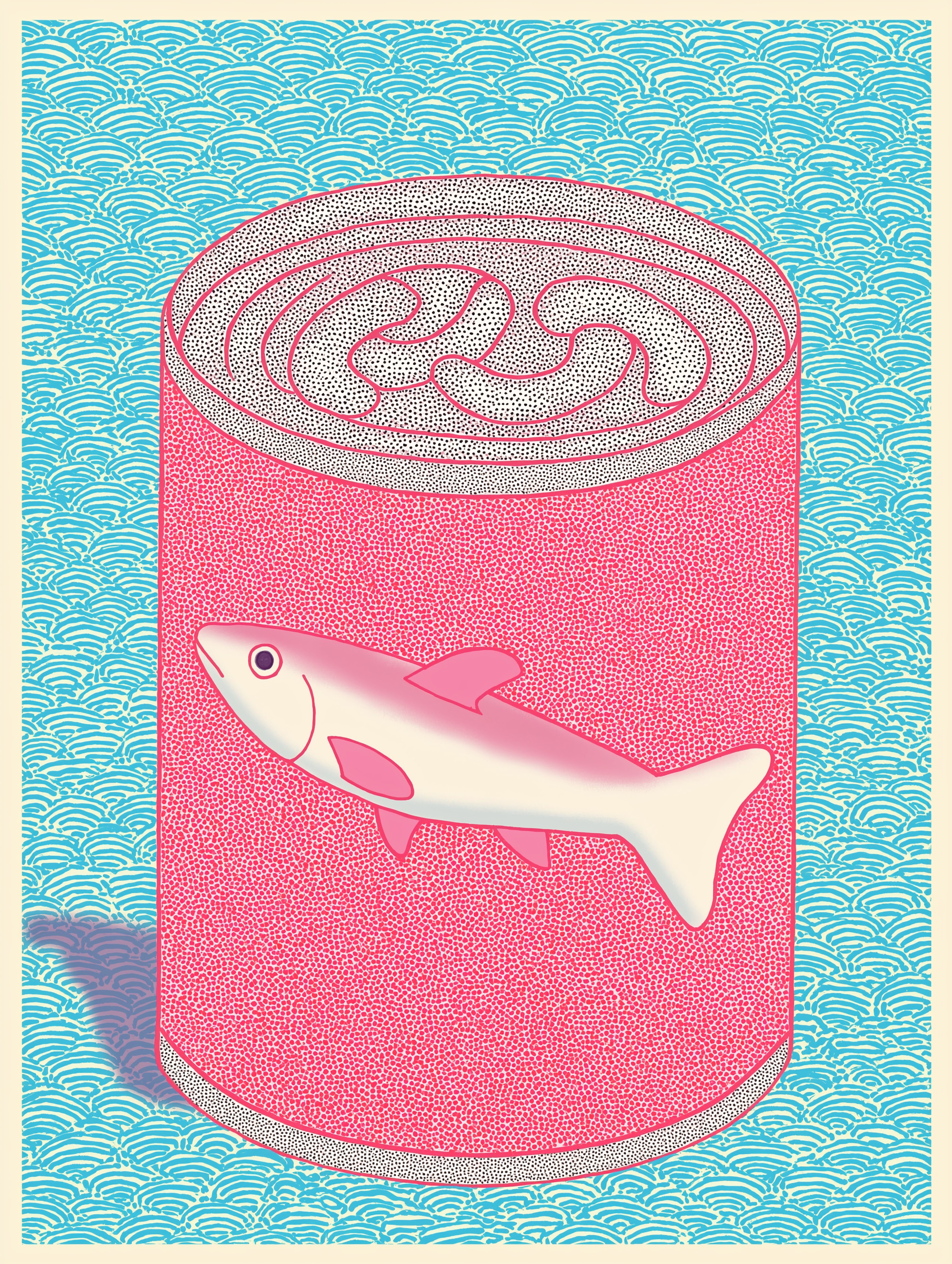 Pink Fish in Can