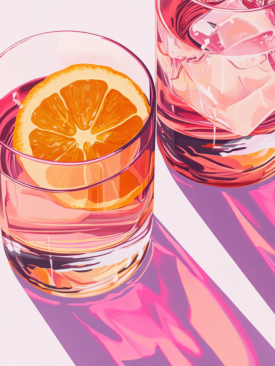 Sliced Orange in Pink Glass