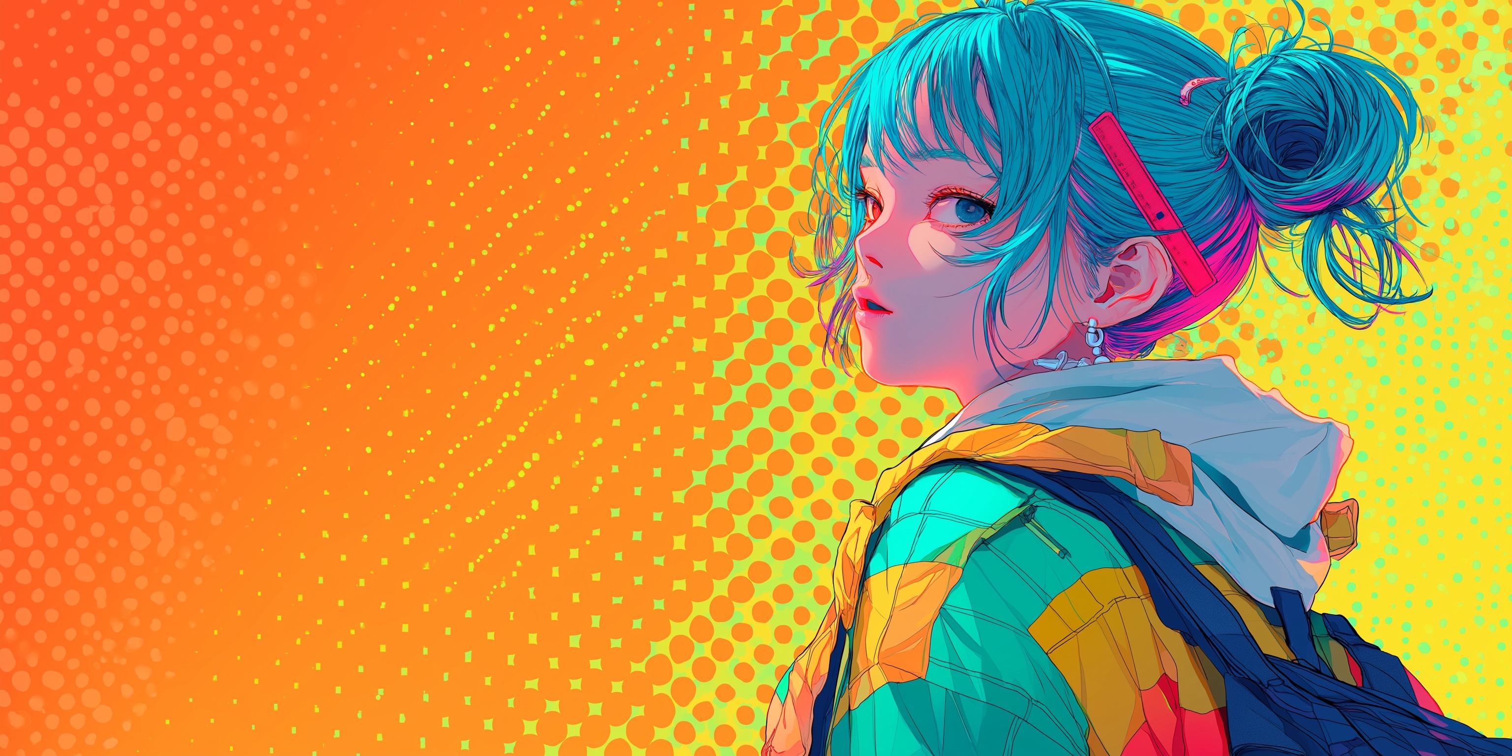Vibrant Cyberpunk Girl