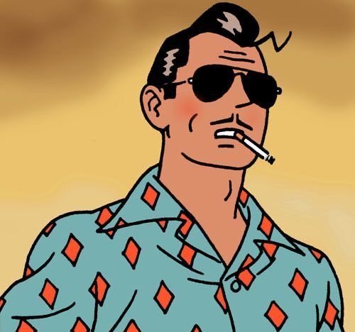 Cool Guy Smoking in Desert