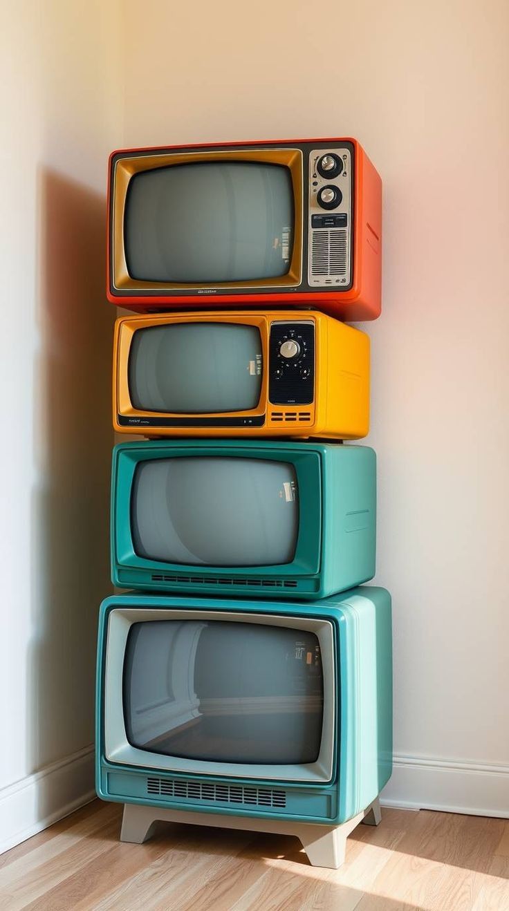 Stacked Retro TVs