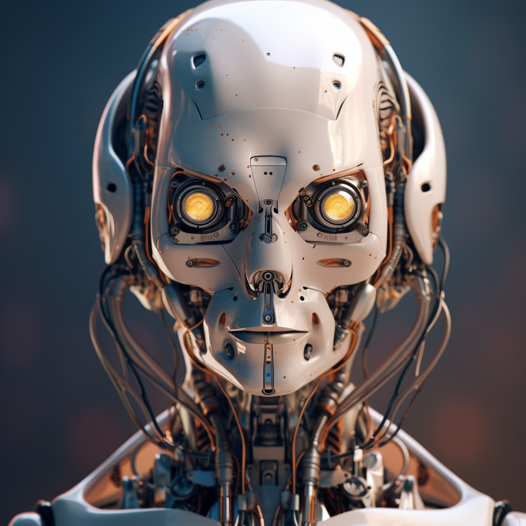 Cyborg Head with Mechanical Features