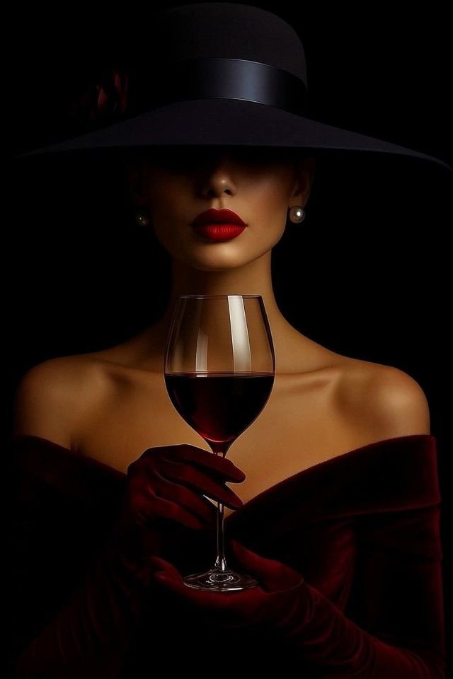 Elegant Woman with Wine Glass