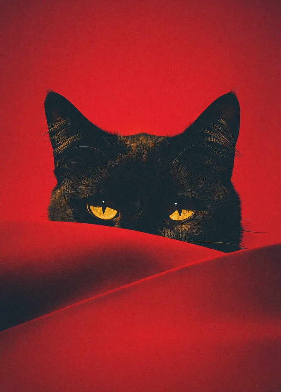 Black Cat Peeking